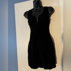Deep v neck little black dress